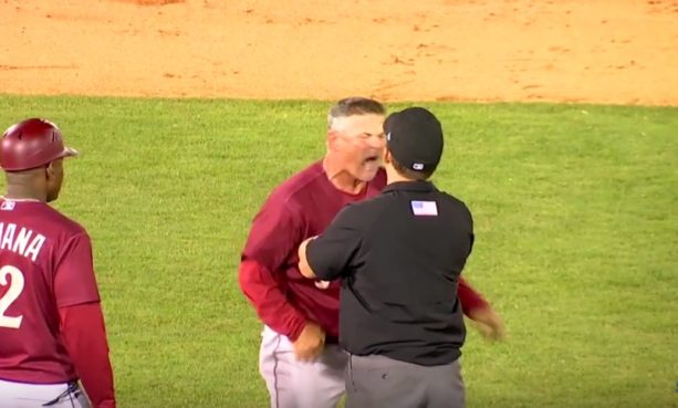 Minor league manager Has a colossal meltdown